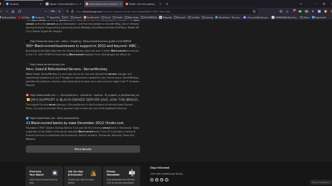 ⁣Black-Owned Servers search via DuckDuckGo