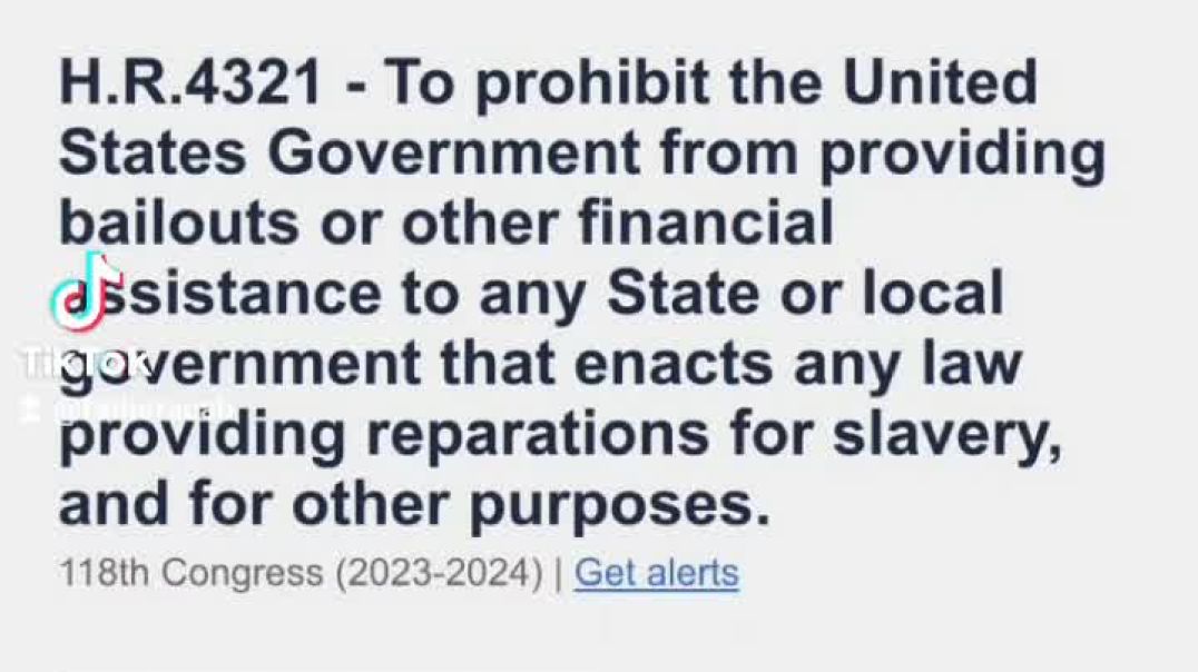 U.S. Representative introduces bill to try to stop Reparations. #reparations