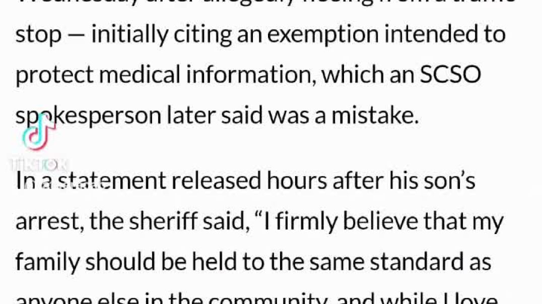 ⁣Sheriff refuses to release his son's mugshot. So I'll do it FOR him then.